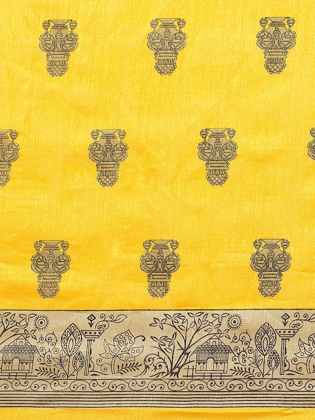Saree Mall Yellow & Beige Printed Saree