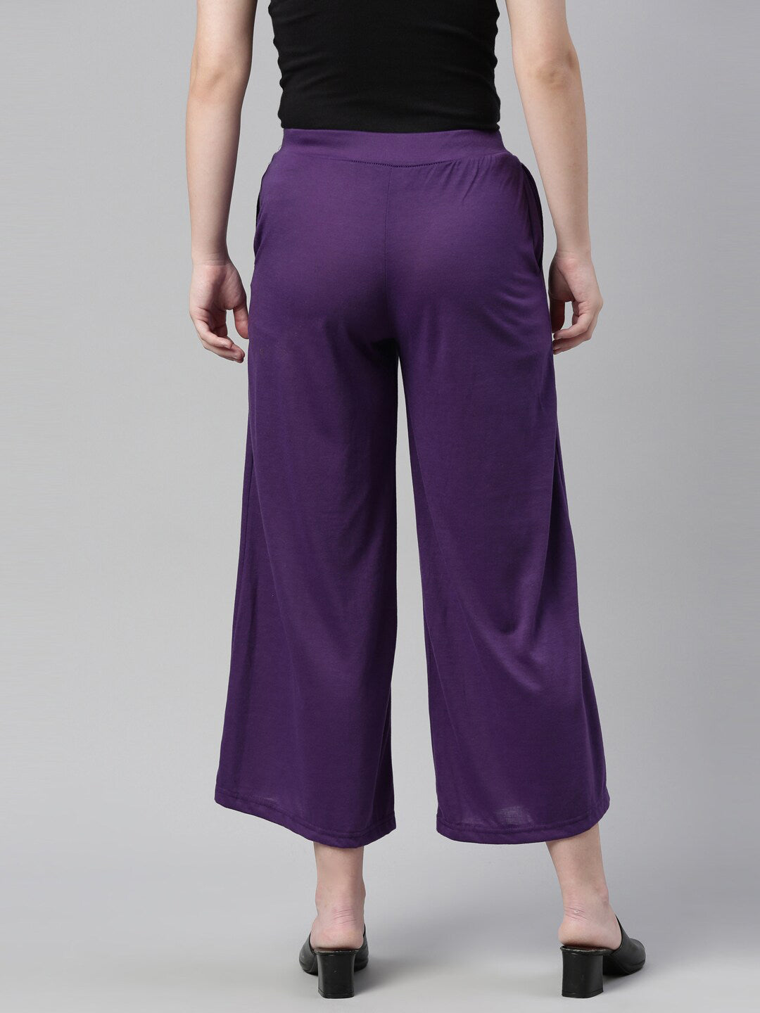 Souchii Women Purple Knitted Palazzos