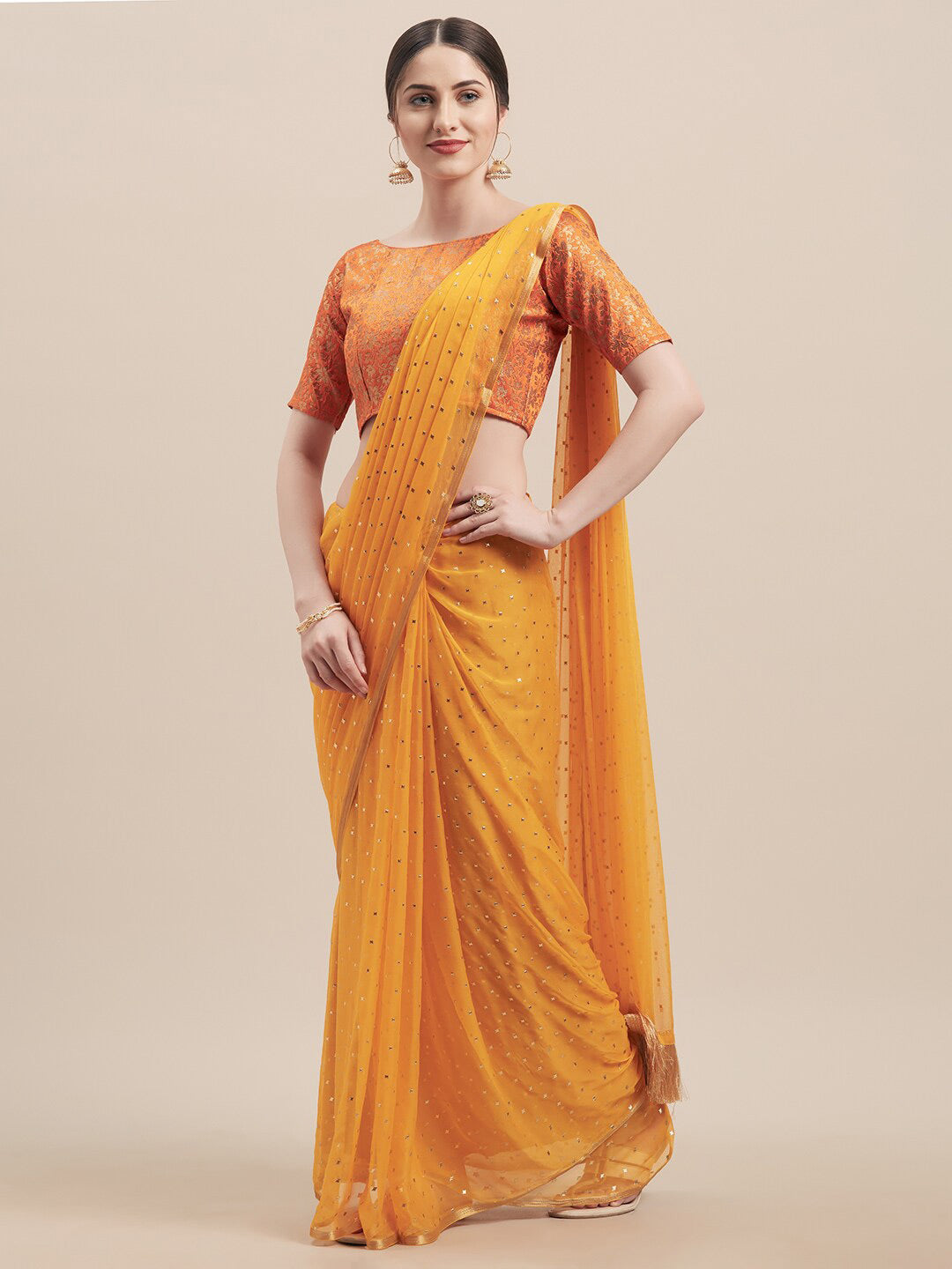 Tikhi Imli Embellished Mukaish Saree