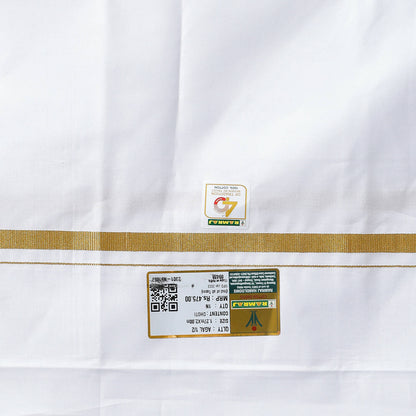 Ramraj Cotton Mens Wedding Set White Regular Dhoti, Shirt & Towel