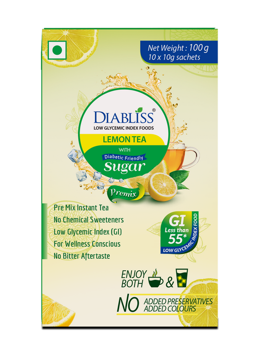 Diabliss Herbal Lemon Tea Sachets With Diabetic Friendly Sugar