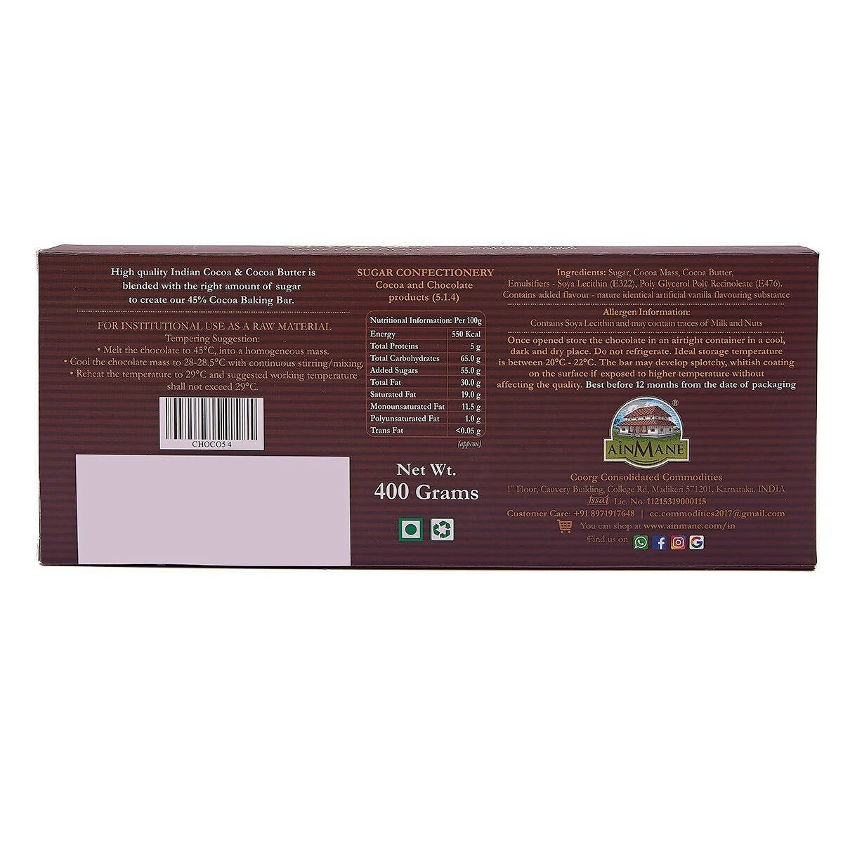 Ainmane Dark Chocolate Baking Bar
