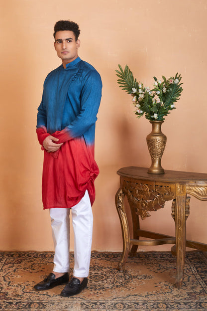 Radical Marino Ombre Kurta With Flap by Hilo Design