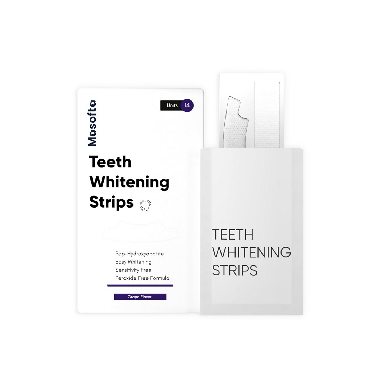 Masofta Professional Teeth Whitening Strips With PAP+ For Yellow and Dark Stains