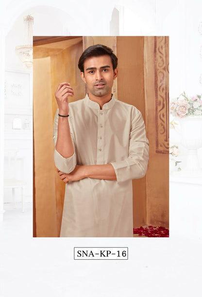 Joban Fashion Light Grey Art Silk Kurta Pyjama