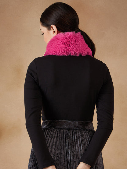 InWeave Women's Light Pink Fur Neckpiece