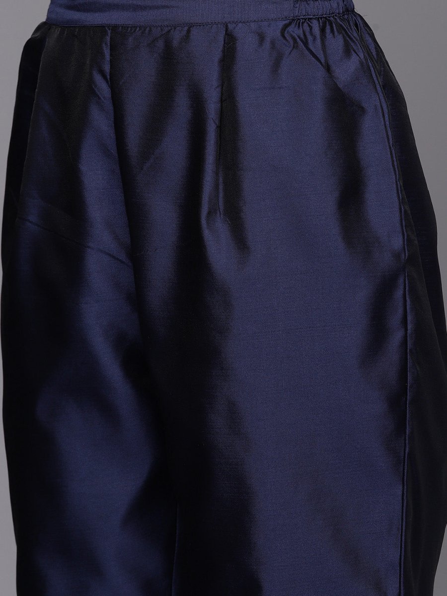 Ahalyaa Unstitched Navy Blue Dress Material