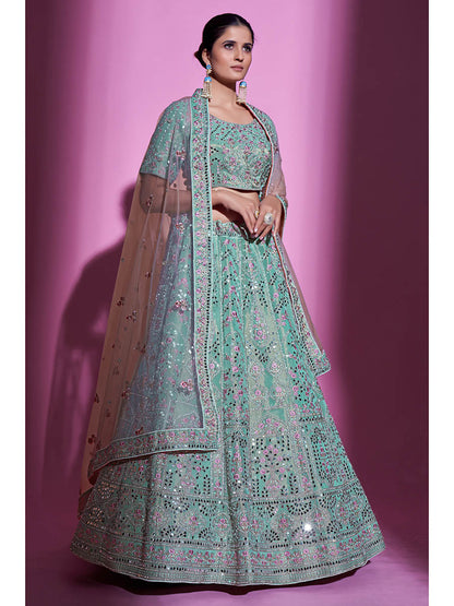 Myra Blue Gota Silk Embroidered Designer Lehenga Choli