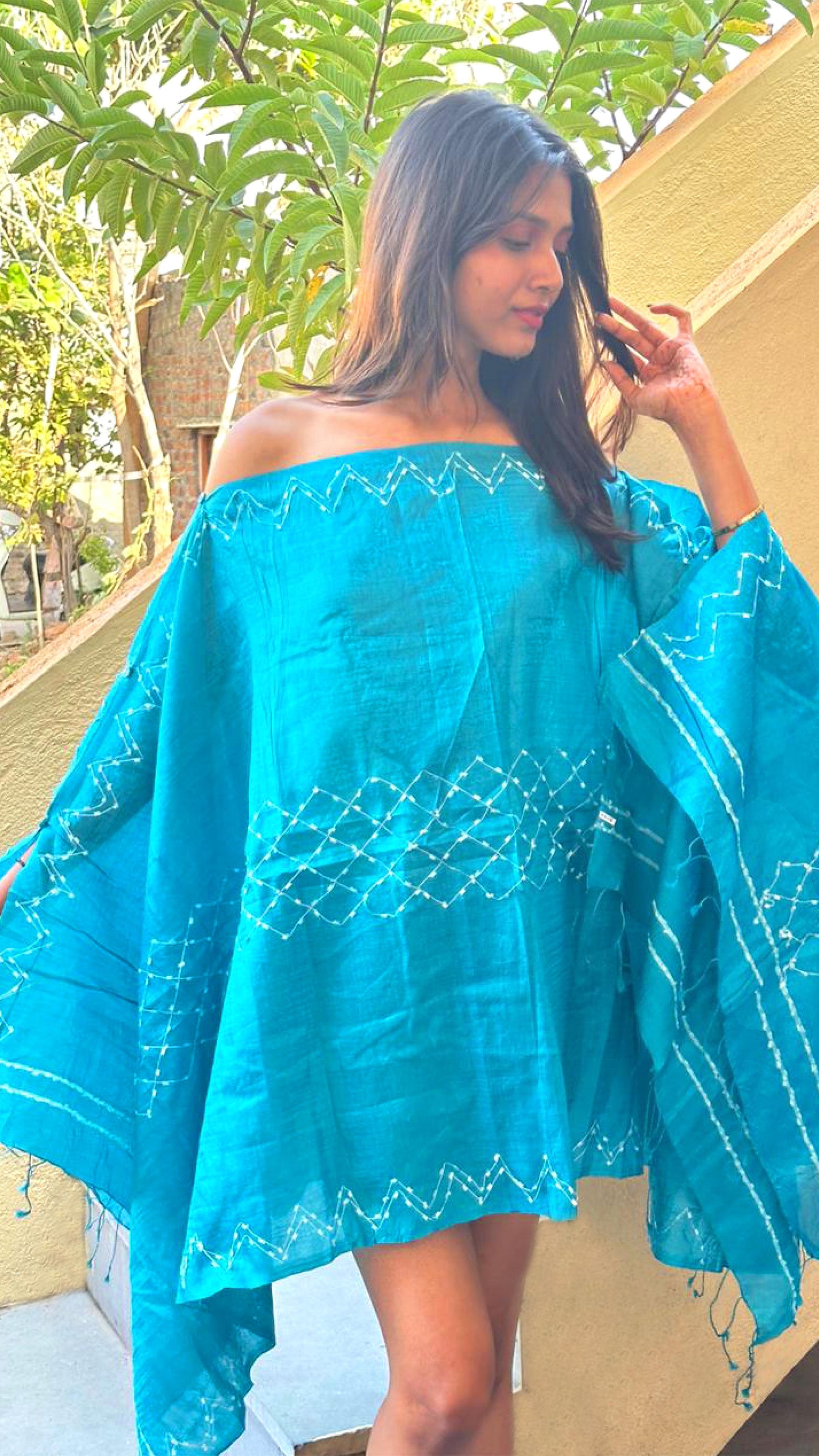 Noroke True Blue Silk Beachwear Cover Up