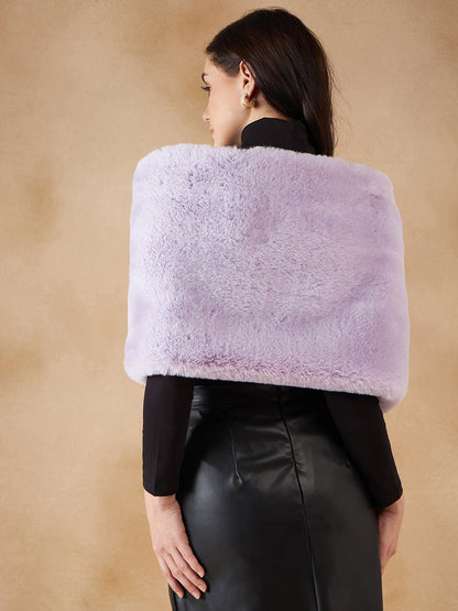InWeave Women's Mauve Fur Cape