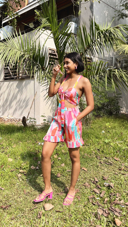 Noroke Modal satin Marble Print Co-Ord Set Women