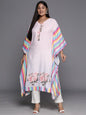 Ahalyaa Printed Plus Size Flared Sleeves Sequined Crepe Kaftan Kurta