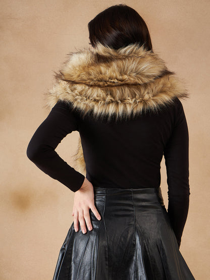 InWeave Women's Cat Print Faux Fur Neck Warmer