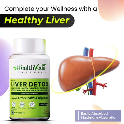 Health Veda Organics Plant Based Liver Detox Capsules