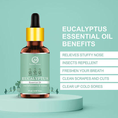 Nuerma Science Eucalyptus Essential Oil For Cold, Fresh Breathing & Joints Pain