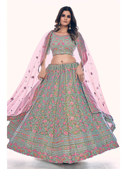 Myra Green Gota Silk Embroidered Designer Lehenga Choli