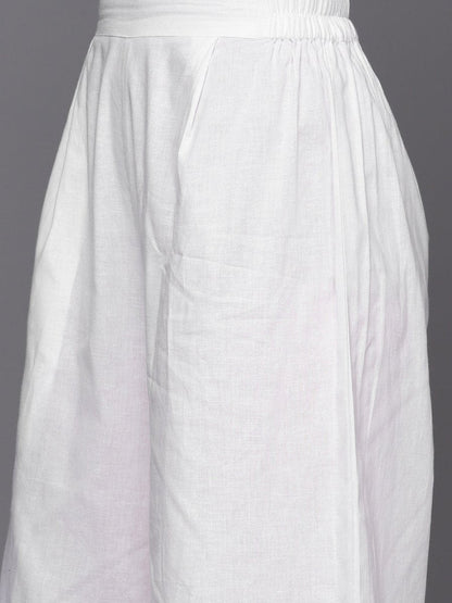 Ahalyaa Floral Embroidered Gotta Patti Pure Cotton Kurta With Palazzos & Dupatta