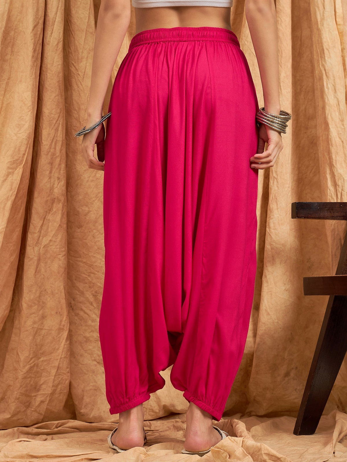 InWeave Fuchsia Solid Harem Pant