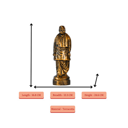 Sowpeace Premium Terracotta Subhash Chandra Bose Abstract Tabletop Statue
