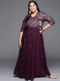 Ahalyaa Plus Size V-neck Maxi Ethnic Dress