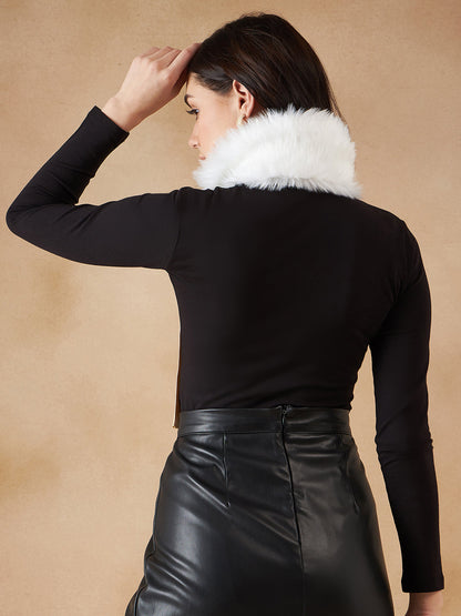 InWeave Women's Pure White Fur Neckpiece