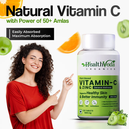 Health Veda Organics Natural Vitamin C Tablets For Skin & Health