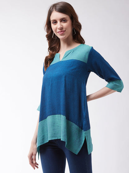 InWeave Women's Peacock Blue Top