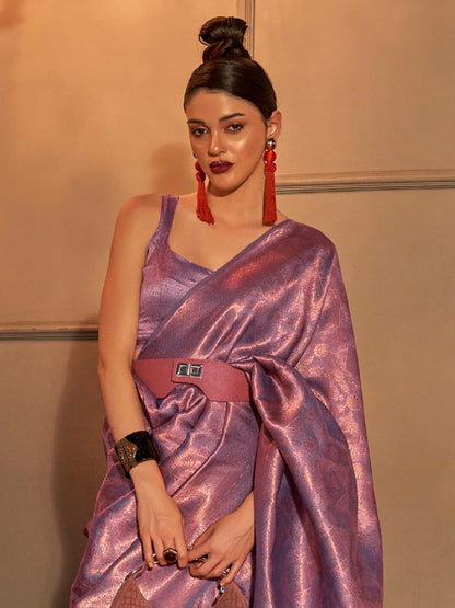 Saree Mall Woven Design Zari Silk Blend Kanjeevaram Saree