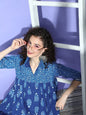 Ahalyaa Blue Pure Cotton Tunic & Palazzos Ethnic Co-Ords