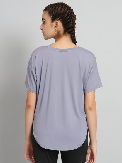 MKH Typography Printed Drop-Shoulder Sleeves Relaxed Fit Dri-FIT T-shirt