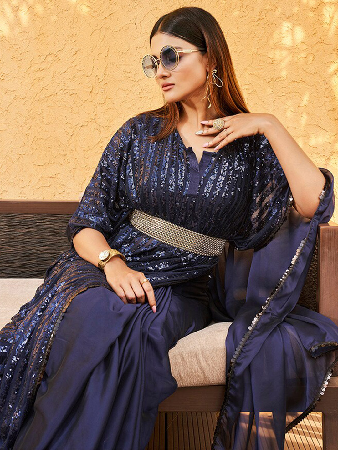 Tikhi Imli Embellished Kaftan Saree