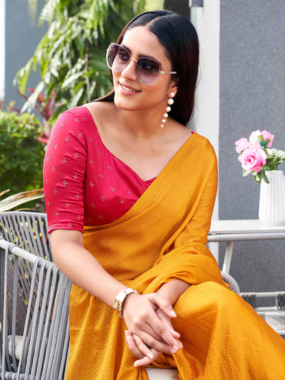 Tikhi Imli Woven Design Crepe Saree