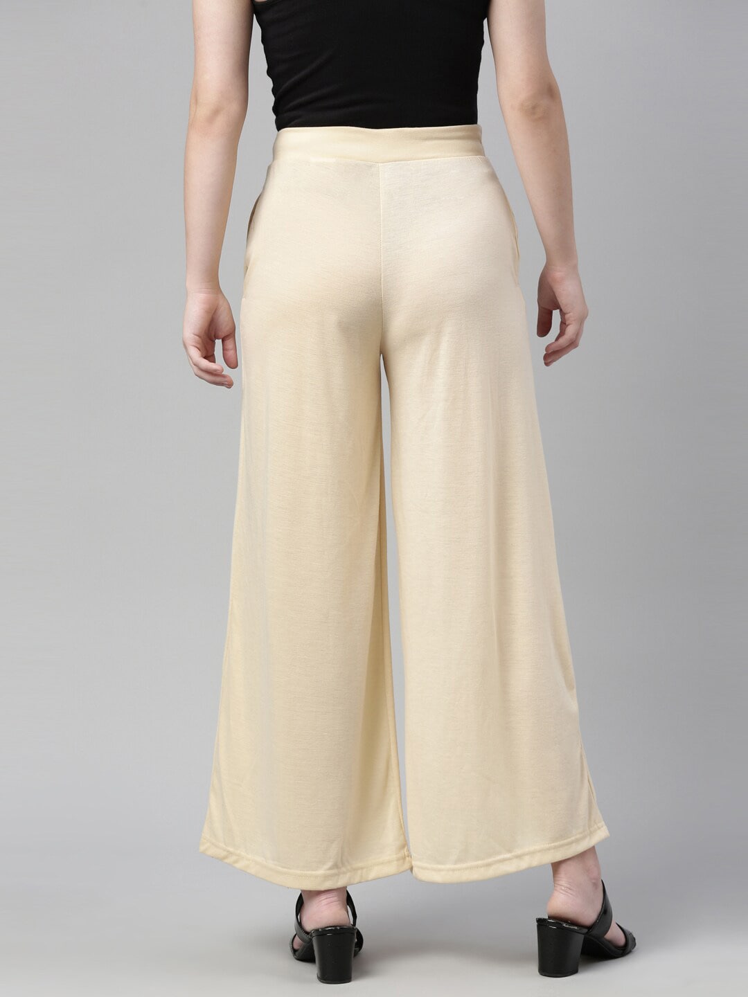 Souchii Beige Knitted Palazzos