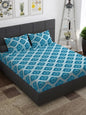 Story@home Blue & Pink Ethnic Motifs Pure Cotton 152TC Queen Bedsheet With 2 Pillow Covers