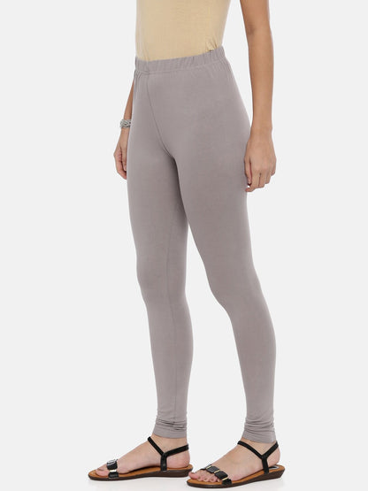 Souchii Women Grey Solid Slim-Fit Churidar-Length Leggings