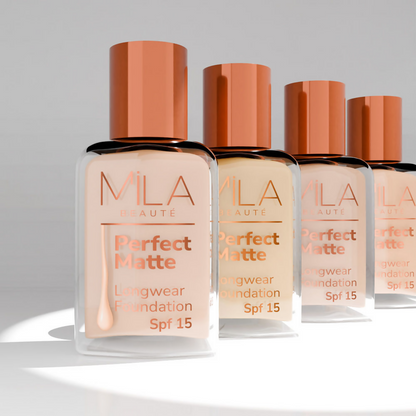Mila Beaute Perfect Matte Longwear Foundation with SPF 15 & Oil Control Formula - Blush