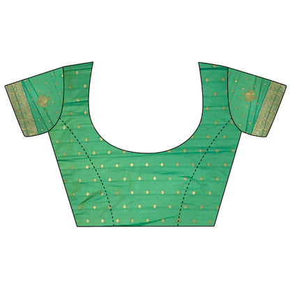 Joban Fashion Peach Banarasi Soft Silk Woven Saree