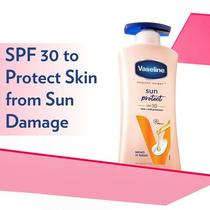 Vaseline Healthy Bright Daily Brightening Body Lotion & Sun Protect SPF 30 Body Lotion Combo