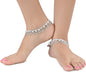 AanyaCentric Silver Plated White Metal Payal Indian Traditional Ethnic Fashion Imitation Jewellery Foot Chain