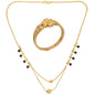 AanyaCentric Gold-Polished Mangalsutra & Ring Set