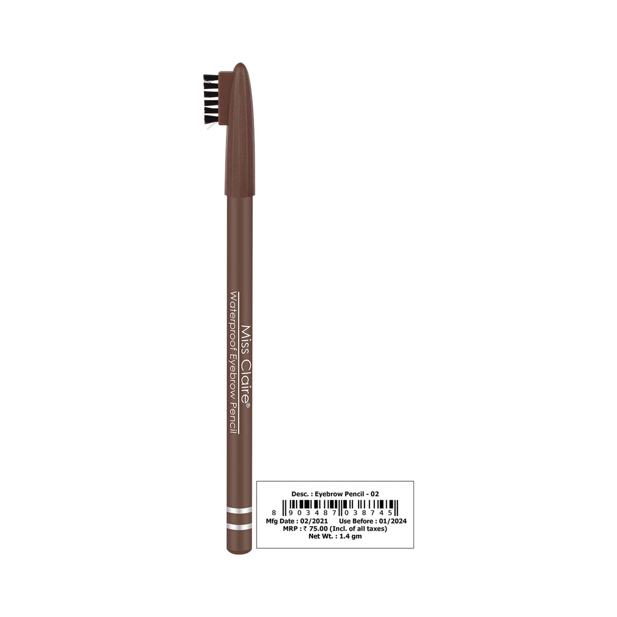 Miss Claire Waterproof Eyebrow Pencil - 02 Dark Brown