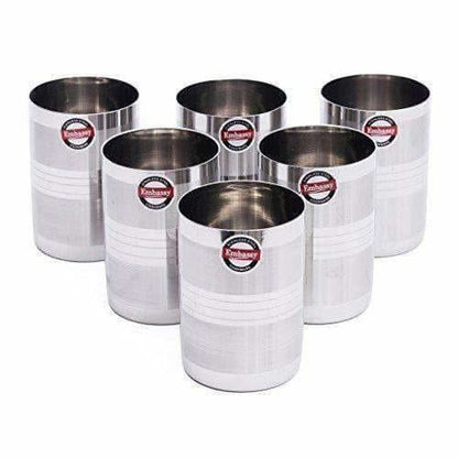 Stainless Steel XL-Big Glass -  Pack of 6