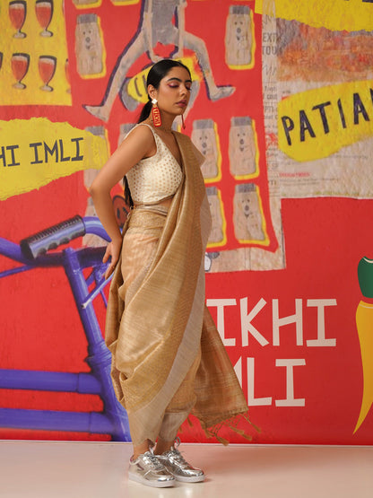Tikhi Imli Sequinned Jute Silk Saree