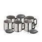 Stainless Steel Coffee Cup Set of 6 (With Lid)