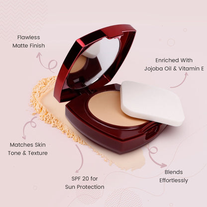 Matt Look True Cover Super Blendable Compact Powder - Ivory Rose