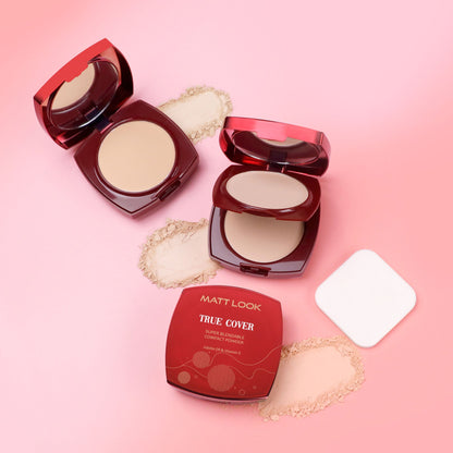 Matt Look True Cover Super Blendable Compact Powder - Warm Beige