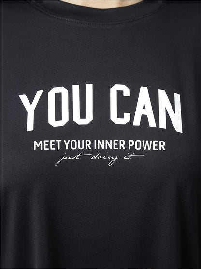 MKH Typography Printed Dri-FIT Sports T-shirt