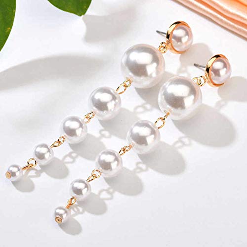 Gold-Polished Alloy Pearl Droplets Earrings - The Pari