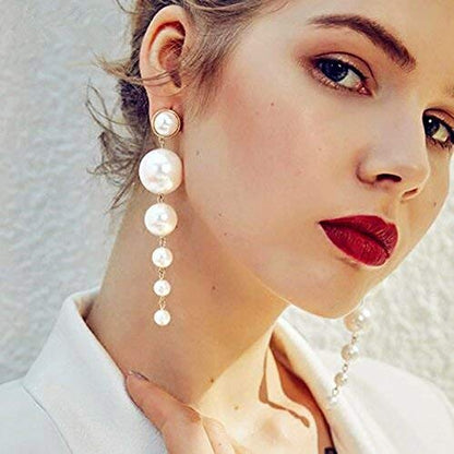 Gold-Polished Alloy Pearl Droplets Earrings - The Pari