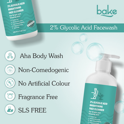 Bake 2% Glycolic Acid Exfoliating Face Wash